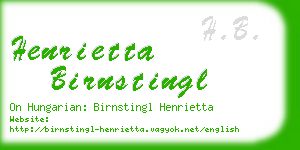 henrietta birnstingl business card